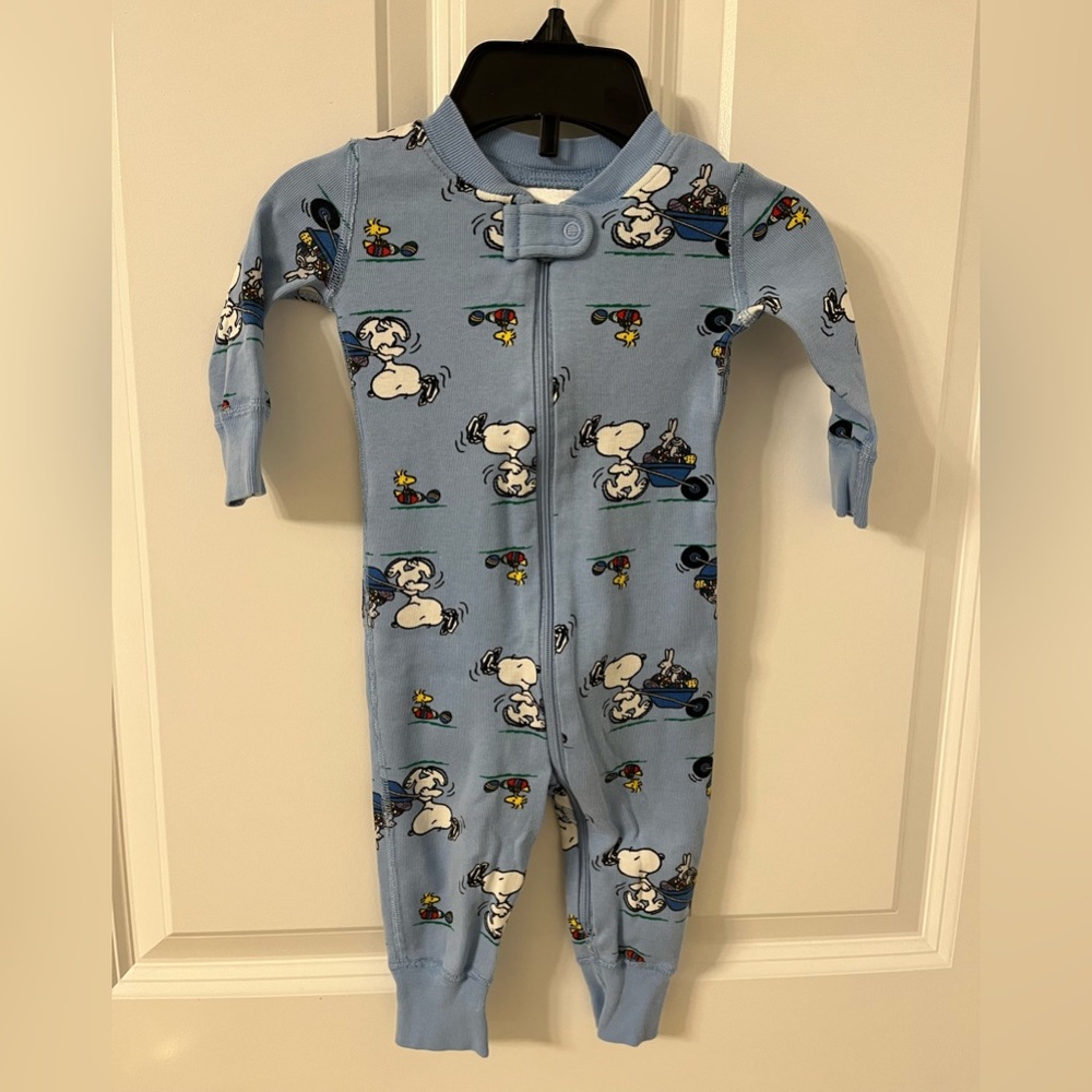Hanna Andersson Blue Snoopy Kids Pajama Set